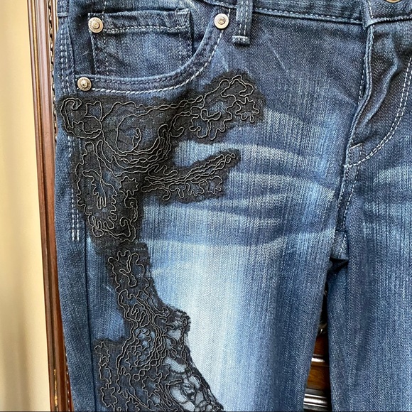 Express Low Rise Lace Skinny Jeans | 4 - Picture 2 of 9